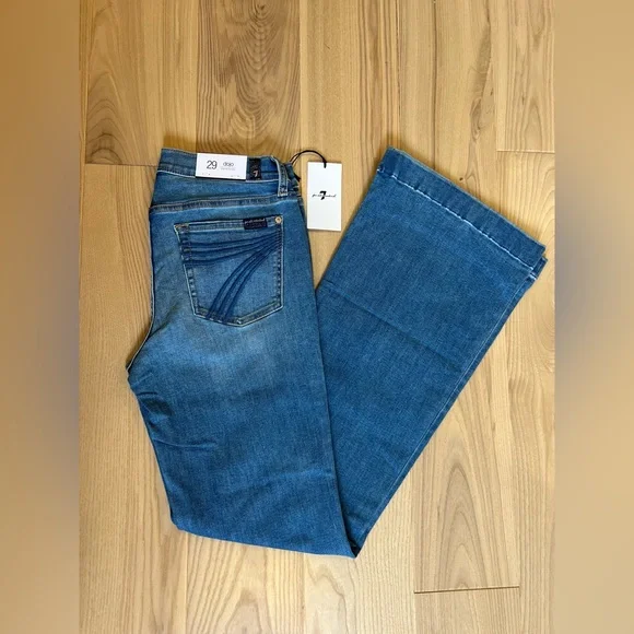7 For All Mankind Dojo Original Jeans Women's Trousers NWT Size 29 7FAMK - Picture 2 of 6